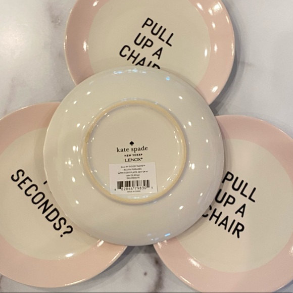 KATE SPADE Lenox Blush Phrases Appetizer Plates - Picture 2 of 4